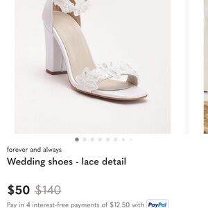 White Wedding Shoes with Lace Detail
